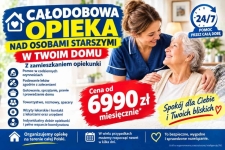 Całodobowa opieka i pomoc dla osoby starszej - od 6990 zł miesięcznie