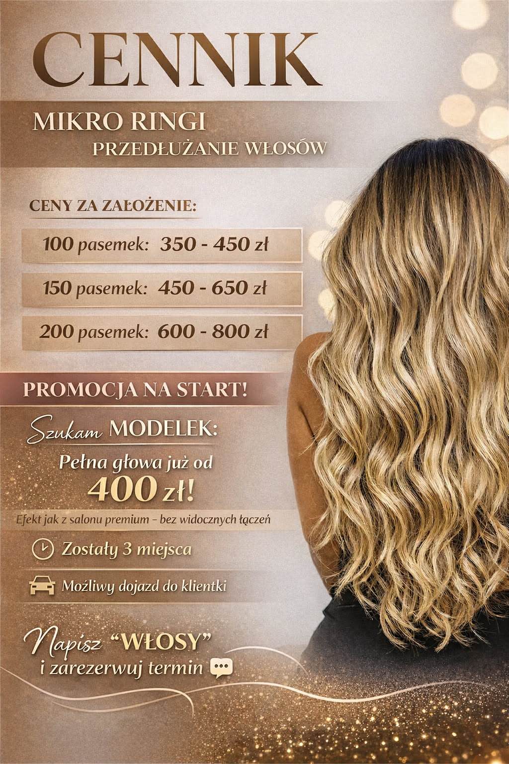 profesjonalne przedłużanie włosów metodą keratynową z efektem wow Bydgoszcz - zdjęcie 2