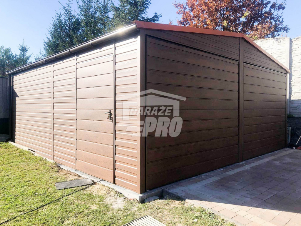 Garaż blaszany 6x6 2x Brama  drewnopodobny  Dach dwuspadowy GP111 Stare Miasto - zdjęcie 5