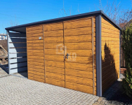 Schowek domek ogrodowy 3,5x2m + wiata 1,5m Brama dach TKD253 Turek - zdjęcie 2