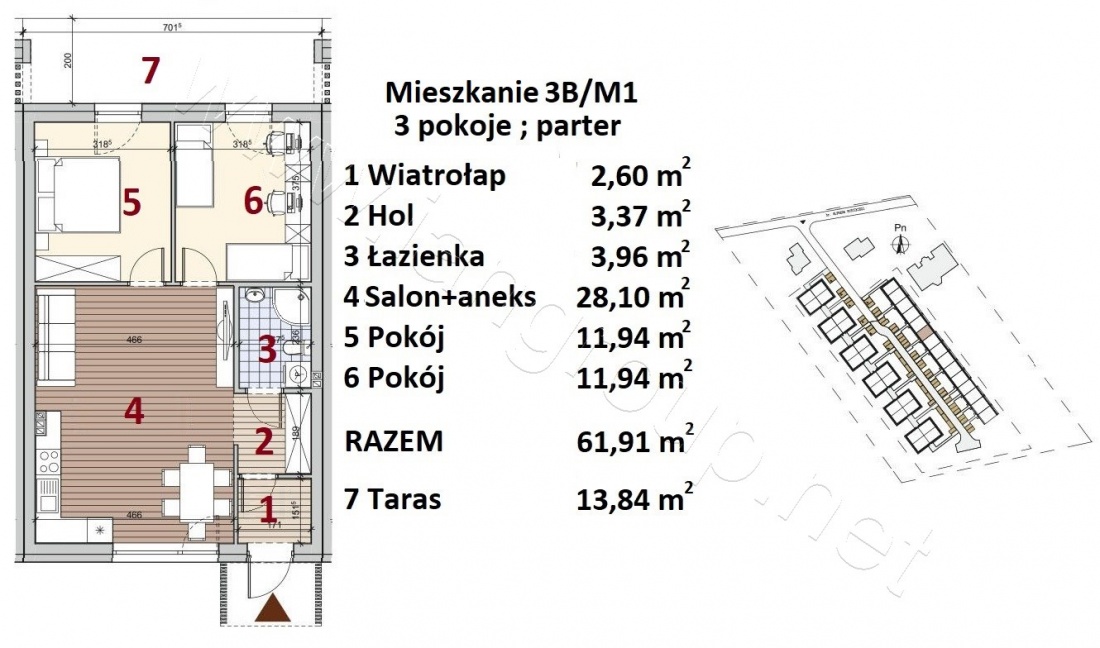 Nowe mieszkanie - 61,91m2 - Rzeszów - Załęże - 1631/M Rzeszów - zdjęcie 4