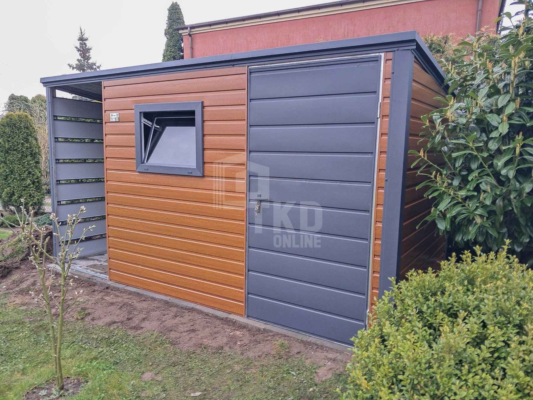 Schowek - domek ogrodowy 2,5x2m + wiata 0,5m drzwi okno dach TKD366 Jastrowie - zdjęcie 3