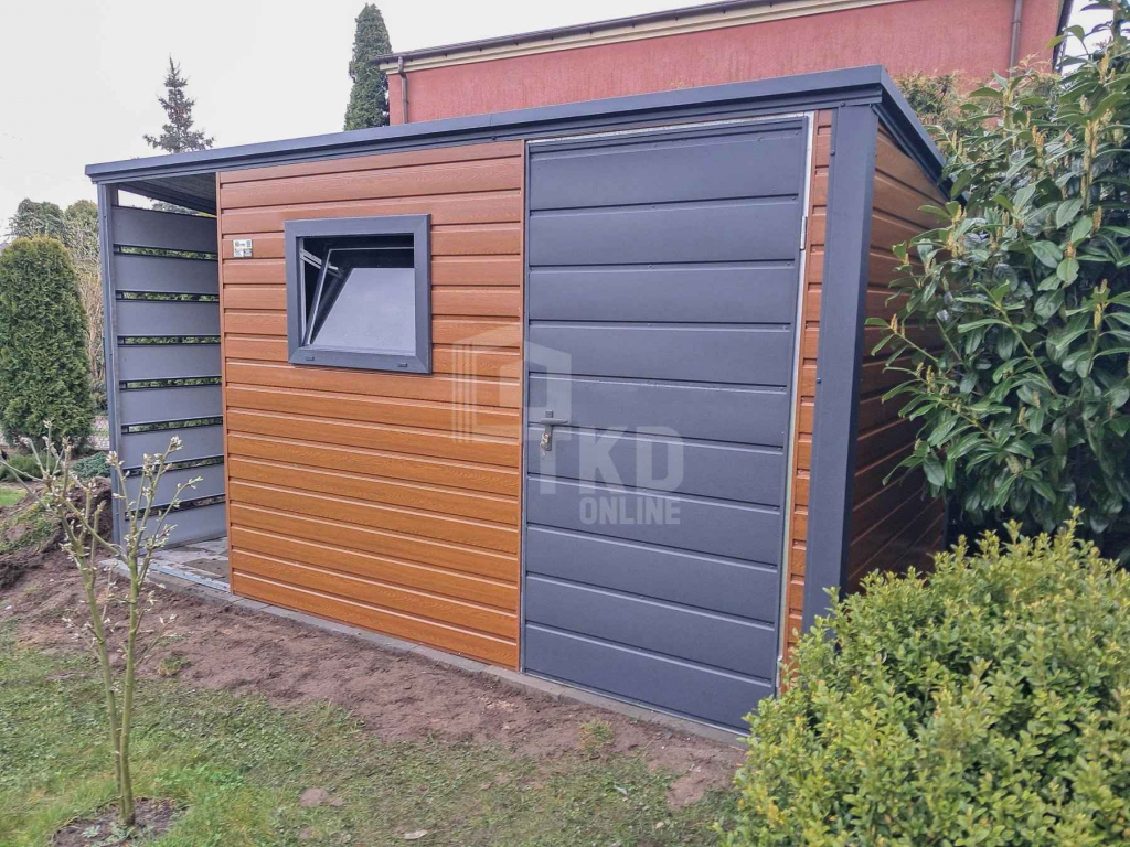 Schowek - domek ogrodowy 2,5x2m + wiata 0,5m drzwi okno dach TKD366 Jastrowie - zdjęcie 3