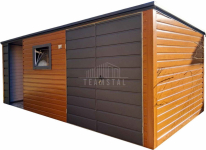 Schowek - domek ogrodowy 4,5x2m + wiata 2m - brama - okno  dach TS1085