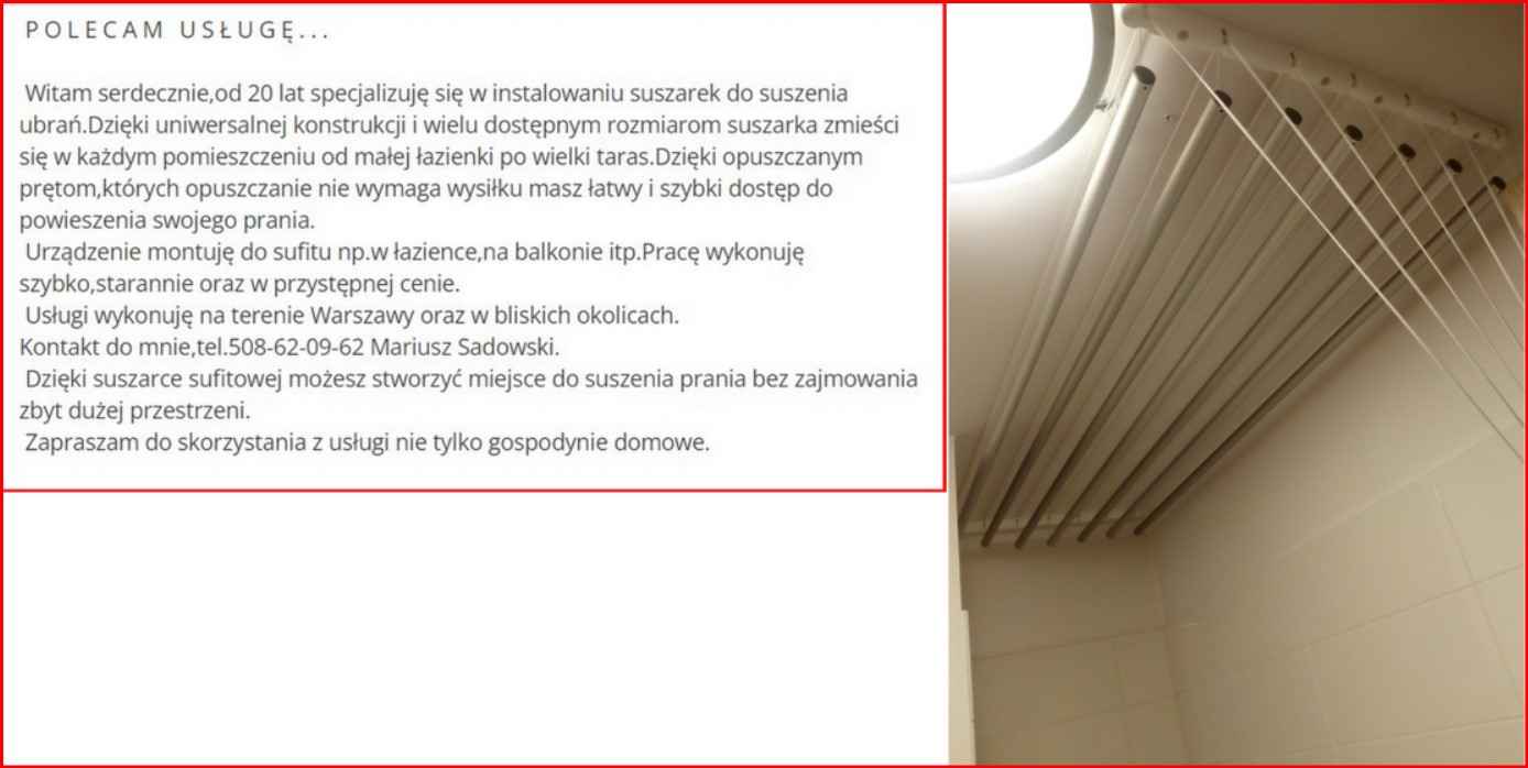 Monter suszarki sufitowej do suszenia prania. Włochy - zdjęcie 2