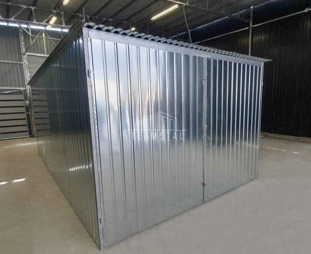 Garaż blaszany 3x5m - brama dwuskrzydłowa - ocynk - dach TS1096 Piła - zdjęcie 2