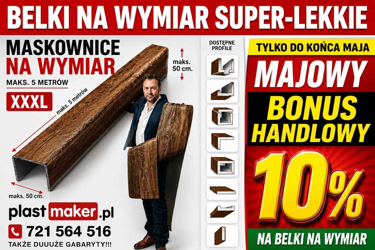 Belki rustykalne sufitowe i maskownice na wymiar - BONUS MAJOWY Bemowo - zdjęcie 1