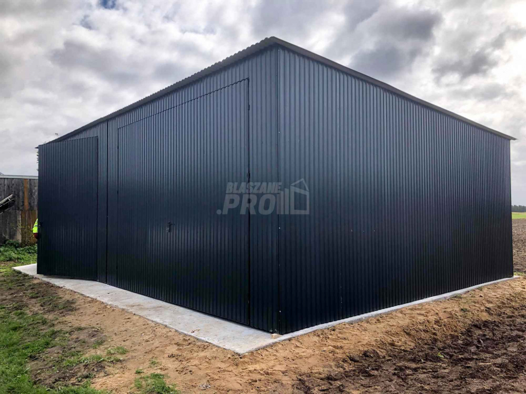 Hala Garaż blaszany 8x6 Brama dwuskrzydłowa x2 spad w tył GP142 Przasnysz - zdjęcie 8