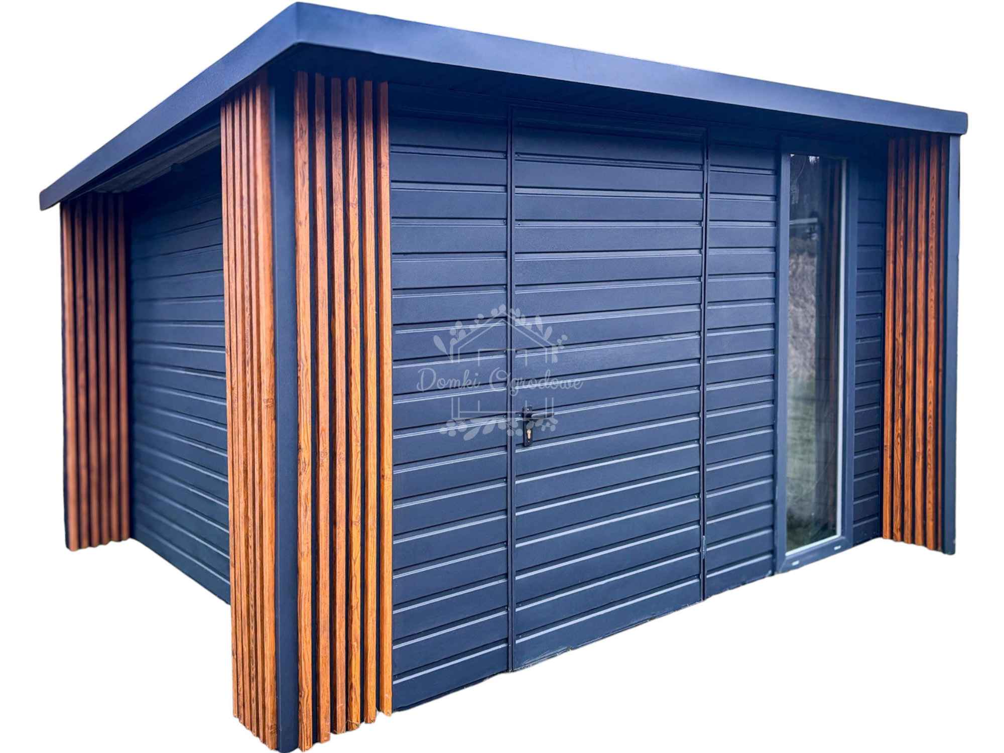 Domek ogrodowy PREMIUM 3x3m wiata   Dekor z lameli  Antracyt  ID905 Konin - zdjęcie 1