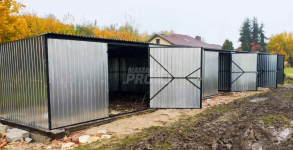 GARAŻ BLASZANY RZĄD 17,5m x 5m - spad tył 4x Brama ocynk  GP239 Rawa Mazowiecka - zdjęcie 6