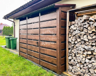 Wiata śmietnikowa Schowek - 3x0,8m  drewnopodobny  spad w przód ID807 Płock - zdjęcie 8