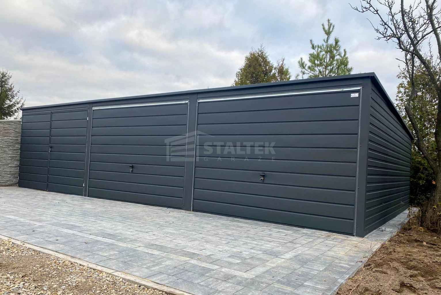 Garaż blaszany 9,4X5m – 2xbrama uchylna – brama dwuskrzydłowa ST232 Malbork - zdjęcie 3