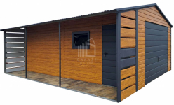 Garaż blaszany 4x5m + wiata 1x5m brama drzwi okno  dach ID988