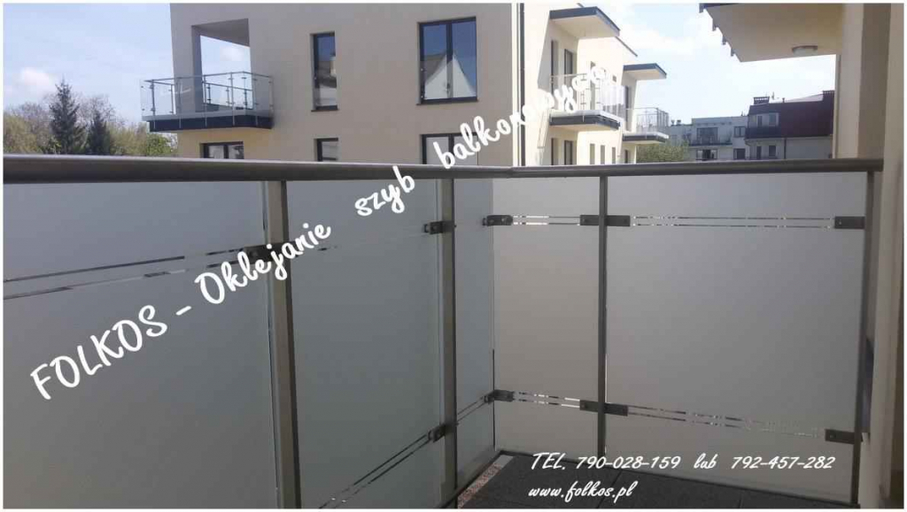 Folie na szklane balustrady balkonowe,folie na balkon Warszawa oklejan Białołęka - zdjęcie 3
