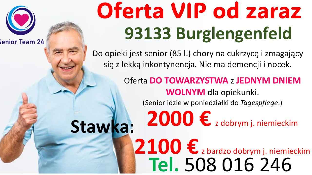 Opiekunka OD ZARAZ do seniora z cukrzycą w 93133 Burglengenfeld Gogolin - zdjęcie 1