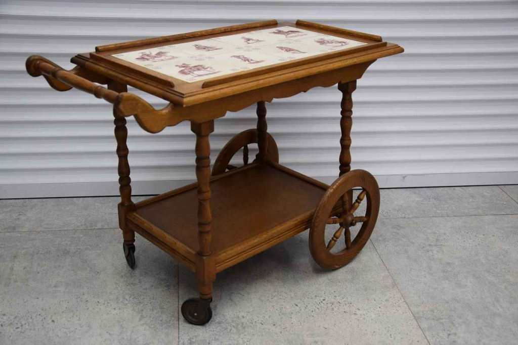 barek - stolik dębowy na kółkach - super stan Olsztyn - zdjęcie 3