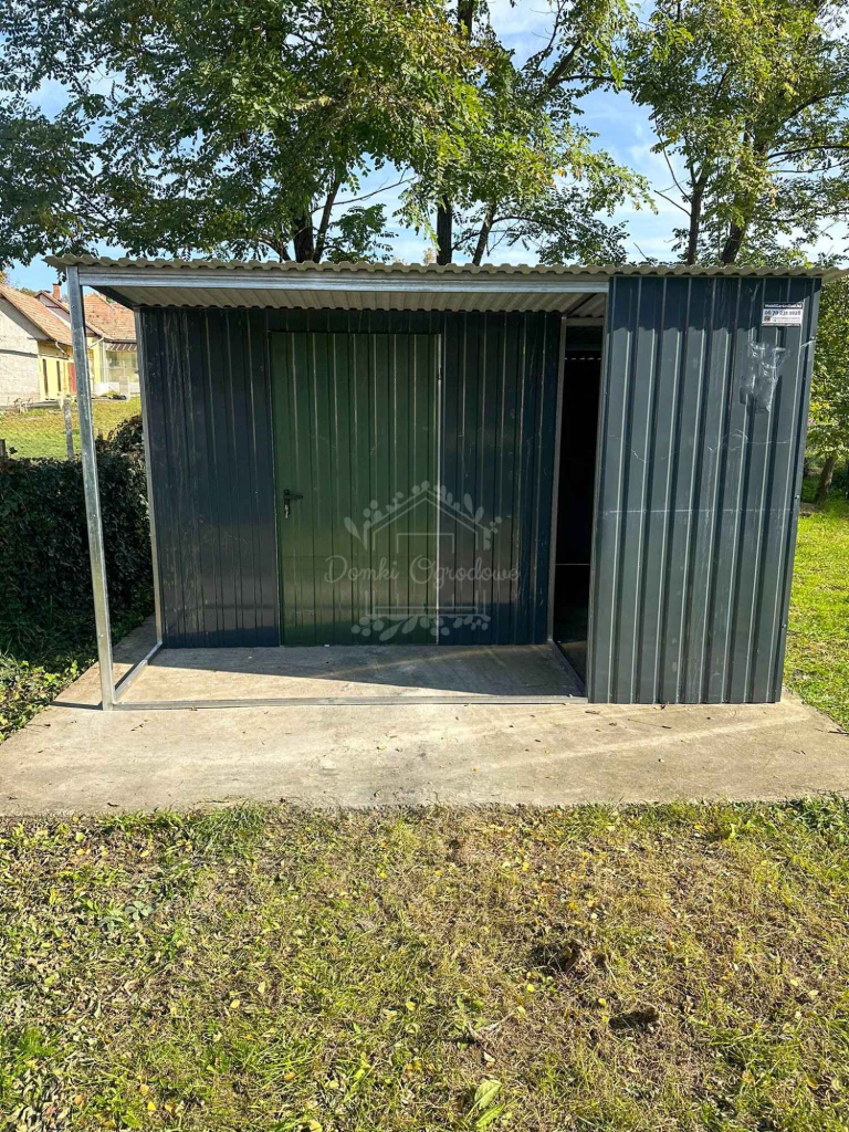 Schowek  Domek ogrodowy 2,5x4m + wiata 1,5m antracyt -spad w tył ID784 Sopot - zdjęcie 3