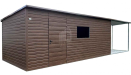 Schowek - domek ogrodowy 6x3m wiata 3m drzwi otwór na okno dach ID1058