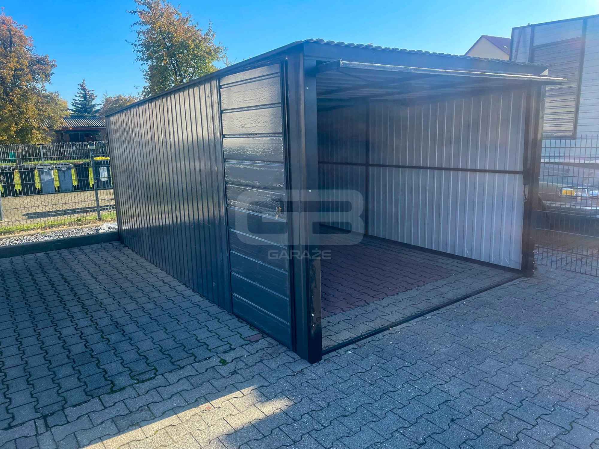 Garaż blaszany 3x5m - Brama uchylna - drzwi - antracyt - dach GB145 Olsztyn - zdjęcie 4