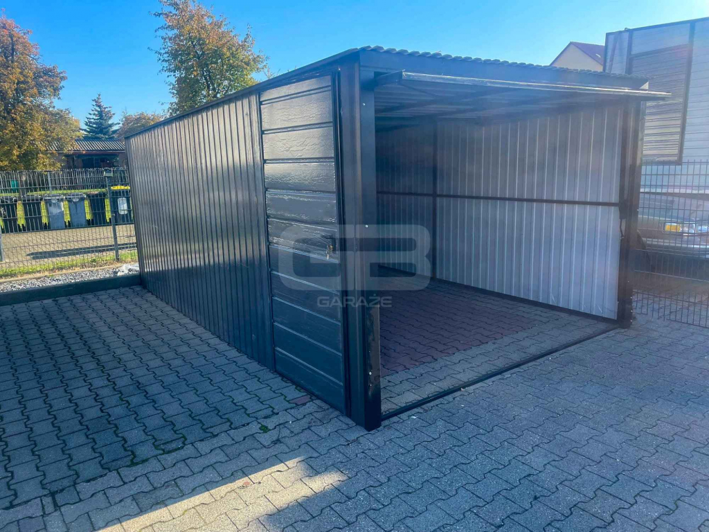 Garaż blaszany 3x5m - Brama uchylna - drzwi - antracyt - dach GB145 Olsztyn - zdjęcie 4