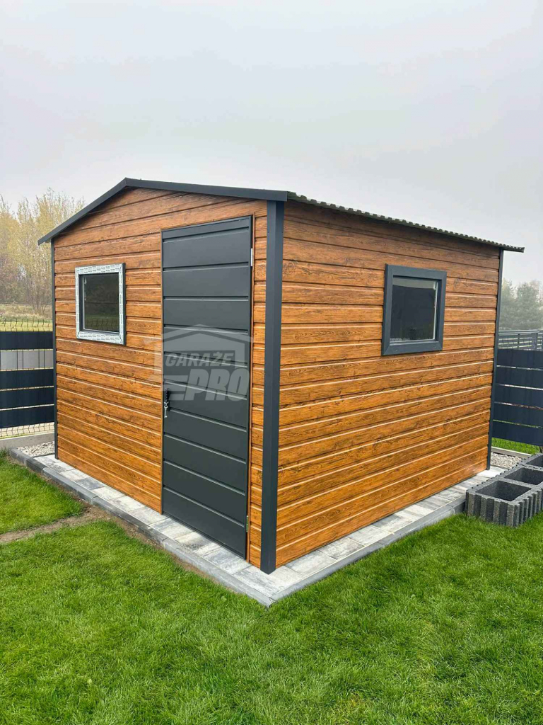 Schowek - domek ogrodowy 3x3m drzwi 2x okno drewnopodobny dach GP448 Kościerzyna-Wybudowanie - zdjęcie 2