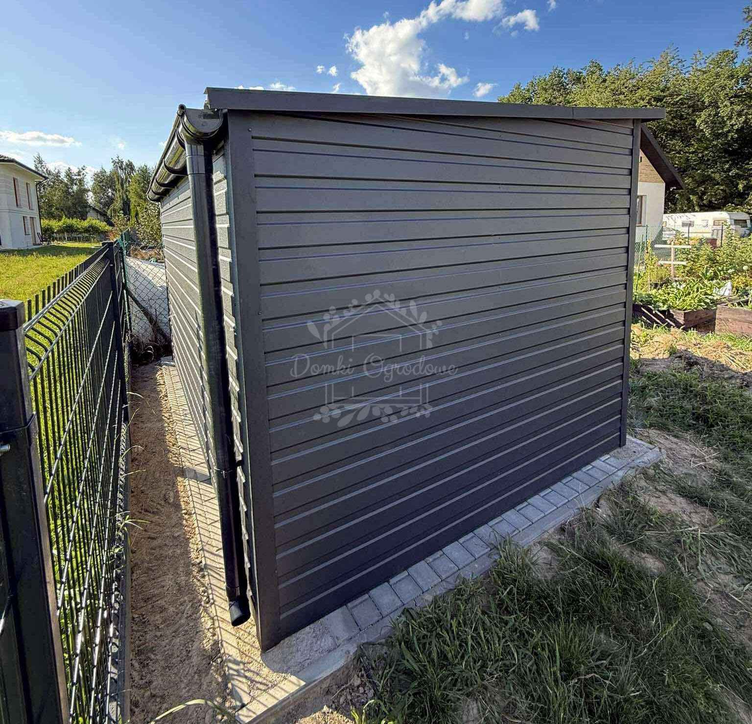 Schowek - Domek 3,5x2m  antracyt - rynna - dach spad w tył ID1044 Wilda - zdjęcie 4