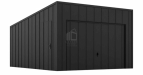 Garaż blaszany 3,5x5m brama uchylna drzwi blacha na rąbek dach ID1002