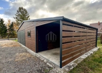 Garaż blaszany 9x6m + wiata 3x6m 2 x brama drzwi okno dach rynny SO176 Kętrzyn - zdjęcie 4