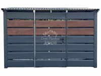 Wiata śmietnikowa 3x1m - furtka  antracyt - drewnopodobny ID1141