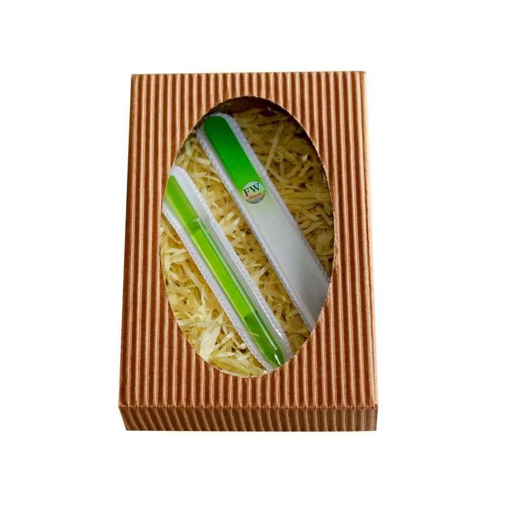 Zestaw do manicure Fulgent World – pilnik szklany + pusher do skórek Asuny - zdjęcie 1