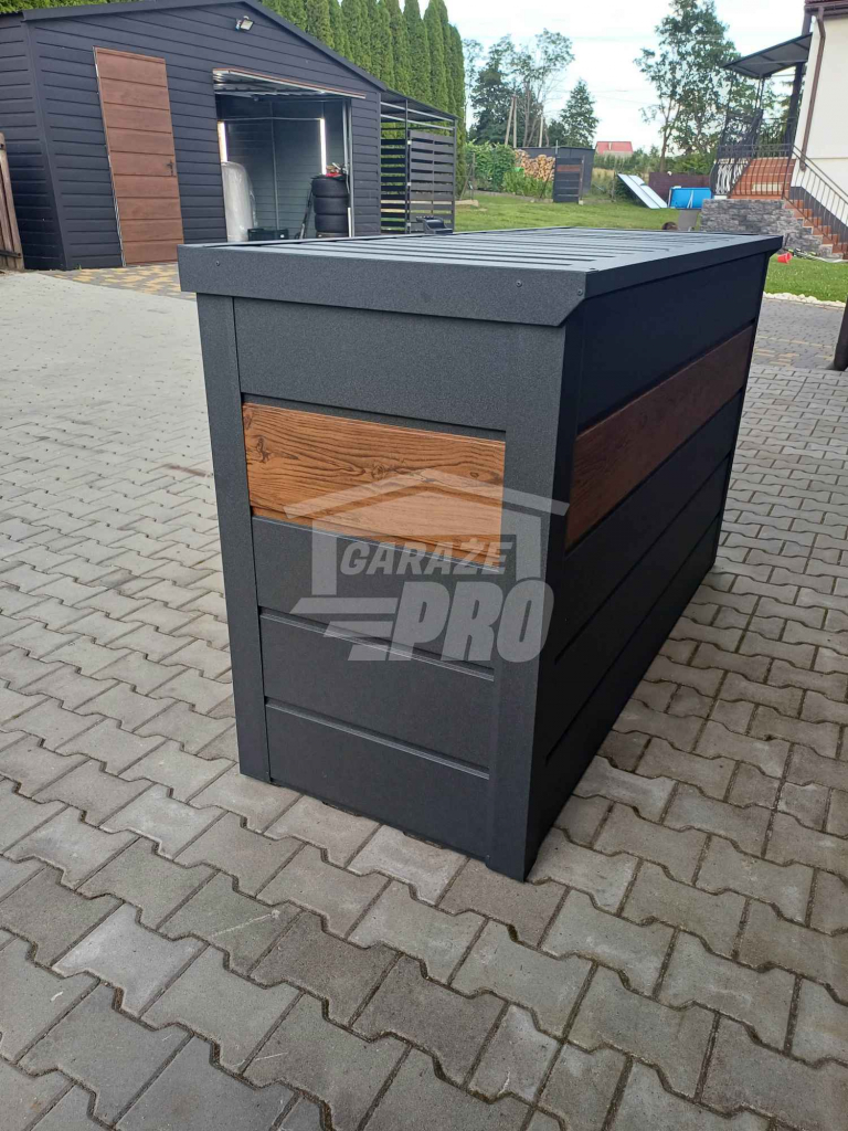 Zabudowa koszy obudowa kubłów 177x65x110cm 3x120L ciemny orzech GP336 Gdynia - zdjęcie 12