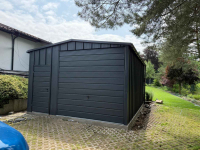 Garaż Blaszany dwuspadowy Rąbek 4x6 Ciemny Grafit MAT PREMIUM