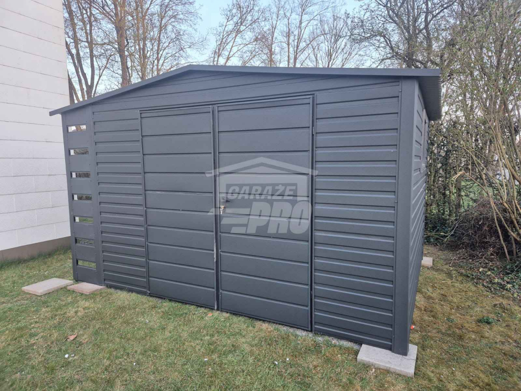 Schowek - domek ogrodowy  4x3,5 + wiata 0,5m Brama Dach GP602 Lidzbark Warmiński - zdjęcie 4