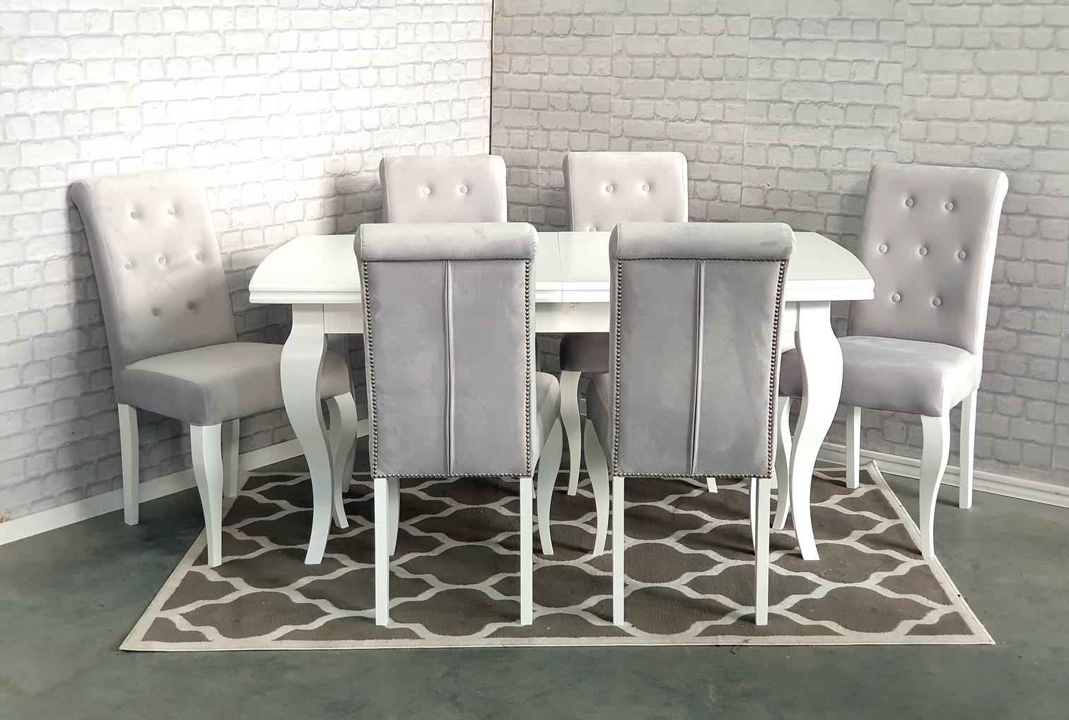 Krzesła tapicerowane pikowane szare Producent Krzesła na zamówienie Czarna Woda - zdjęcie 2