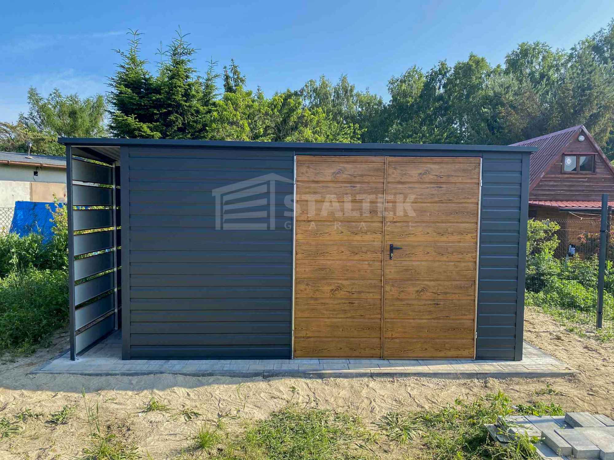 Schowek - Domek Ogrodowy 4,5x2m + wiata 0,5m - Brama  dach  ST182 Kraśnik - zdjęcie 2