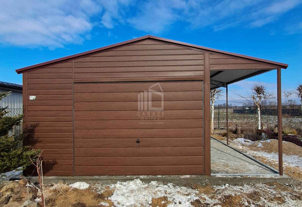 Garaż blaszany 4x6m + wiata 1,5m brama uchylna drzwi dach ID982 Ostrowiec Świętokrzyski - zdjęcie 2