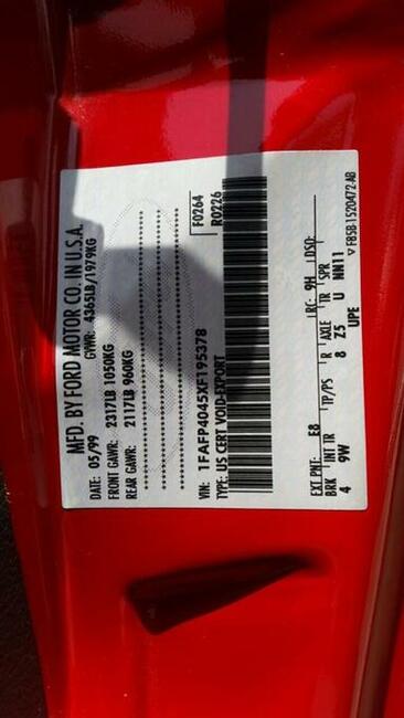 Sprzedam Ford Mustang 3.8 l V6 190 KM,1999 r Kozienice - zdjęcie 5