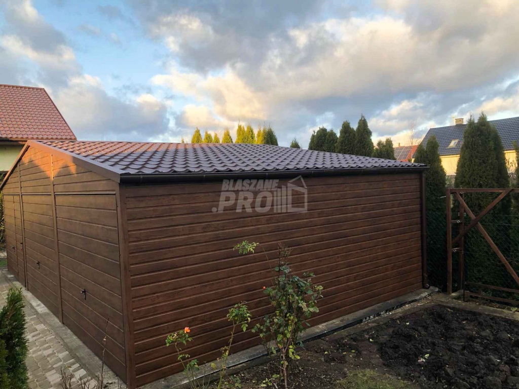 Garaż blaszany 9x6 3x Brama drzwi drewnopodony  Dach dwuspadowy GP143 Morąg - zdjęcie 7