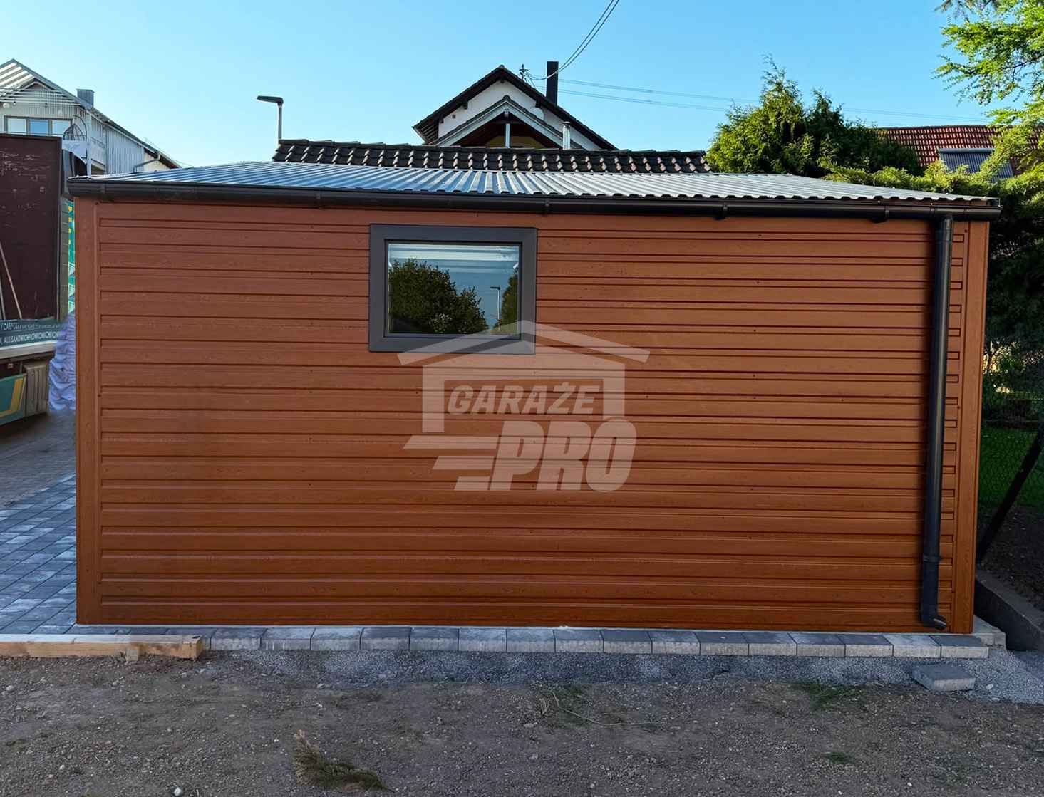 Garaż blaszany 5x6 m + wiata 2x6 m brama drzwi okno rynny dach GP768 Toruń - zdjęcie 5