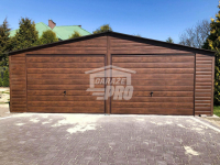 Garaż blaszany 7x6  Drzwi drewnopodobny Dach dwuspadowy GP130 Czersk - zdjęcie 8