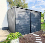 Garaż blaszany 3x9 2x Brama uchylna + antracyt  spad w bok GP191 Grunwald - zdjęcie 6