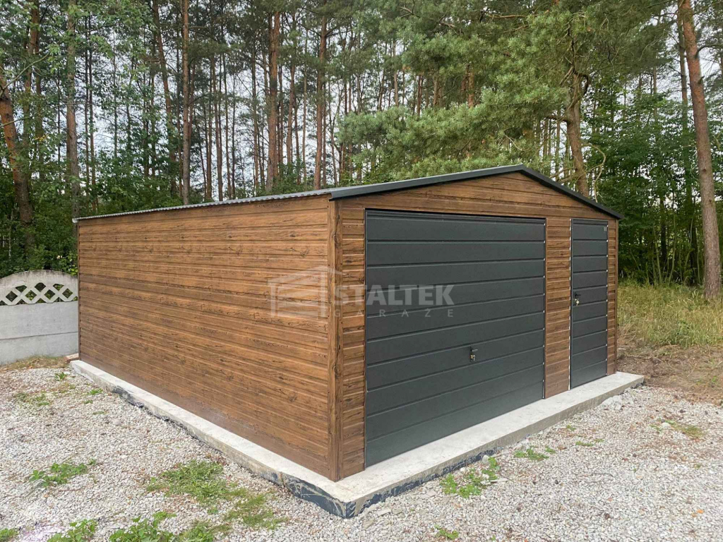 Garaż blaszany 5x6m - brama - drzwi - okno  drewnopodobny dach ST195 Chełm - zdjęcie 2