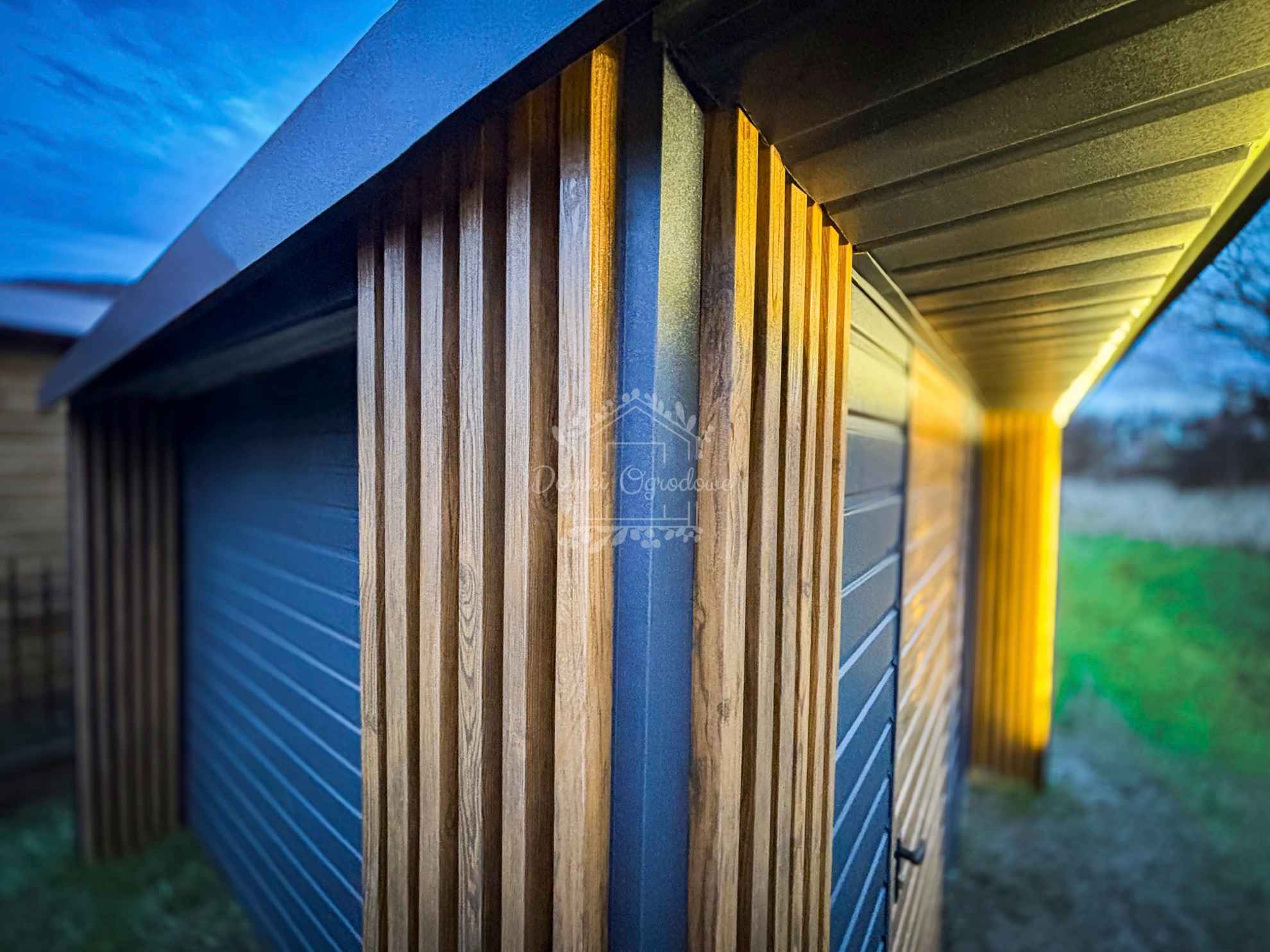 Schowek - Domek ogrodowy PREMIUM 3x3m + wiata  Dekor z lameli  ID902 Drawsko Pomorskie - zdjęcie 5