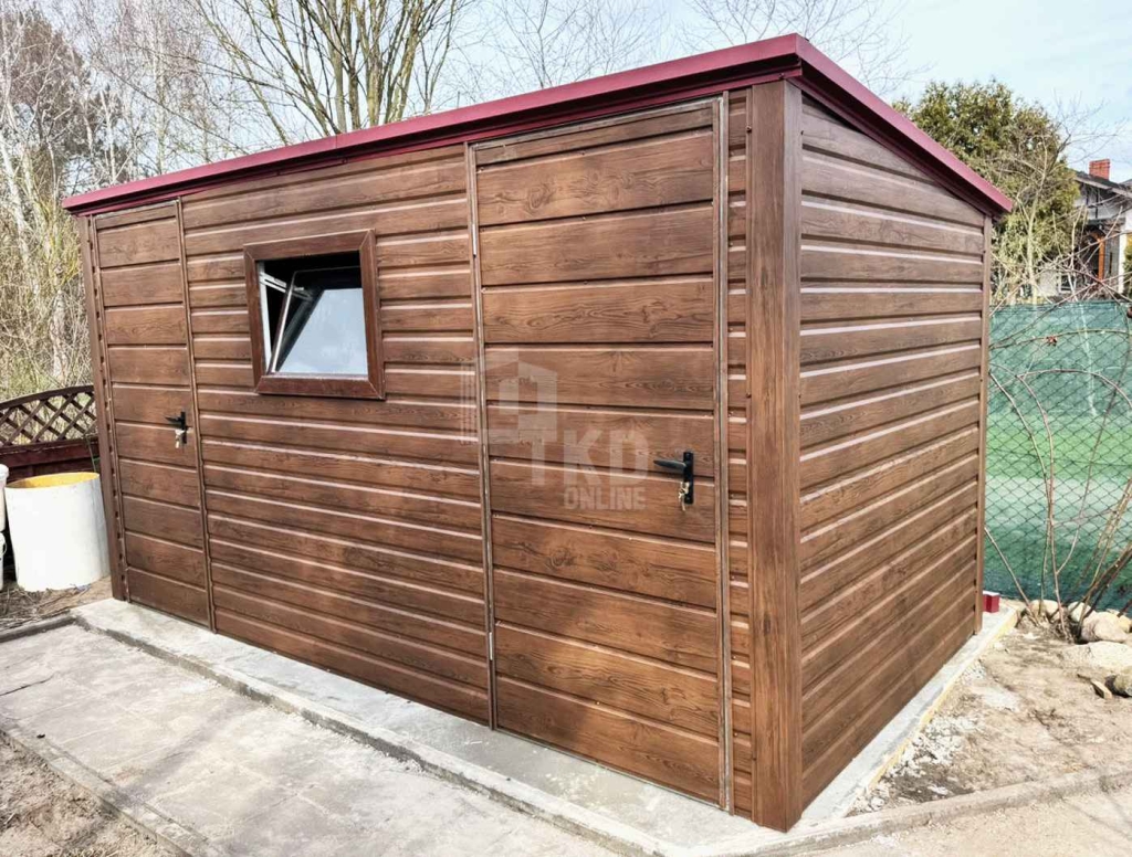 Domek ogrodowy 4x2 m 2x drzwi - okno  drewnopodobny dach TKD456 Kętrzyn - zdjęcie 2