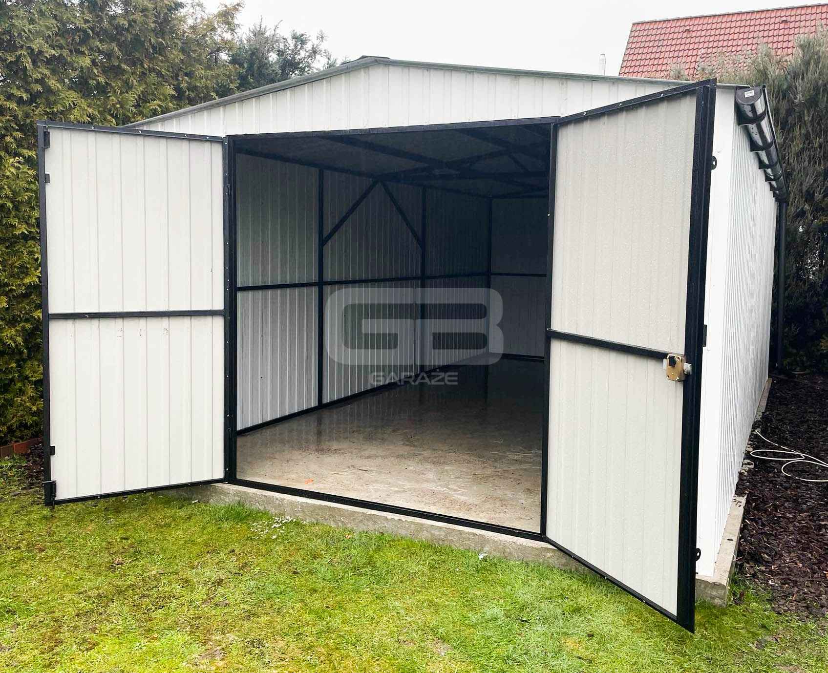 Garaż blaszany 4x6 Brama dwuskrzydłowa Biały  Dach dwuspadowy GB167 Kalisz - zdjęcie 6