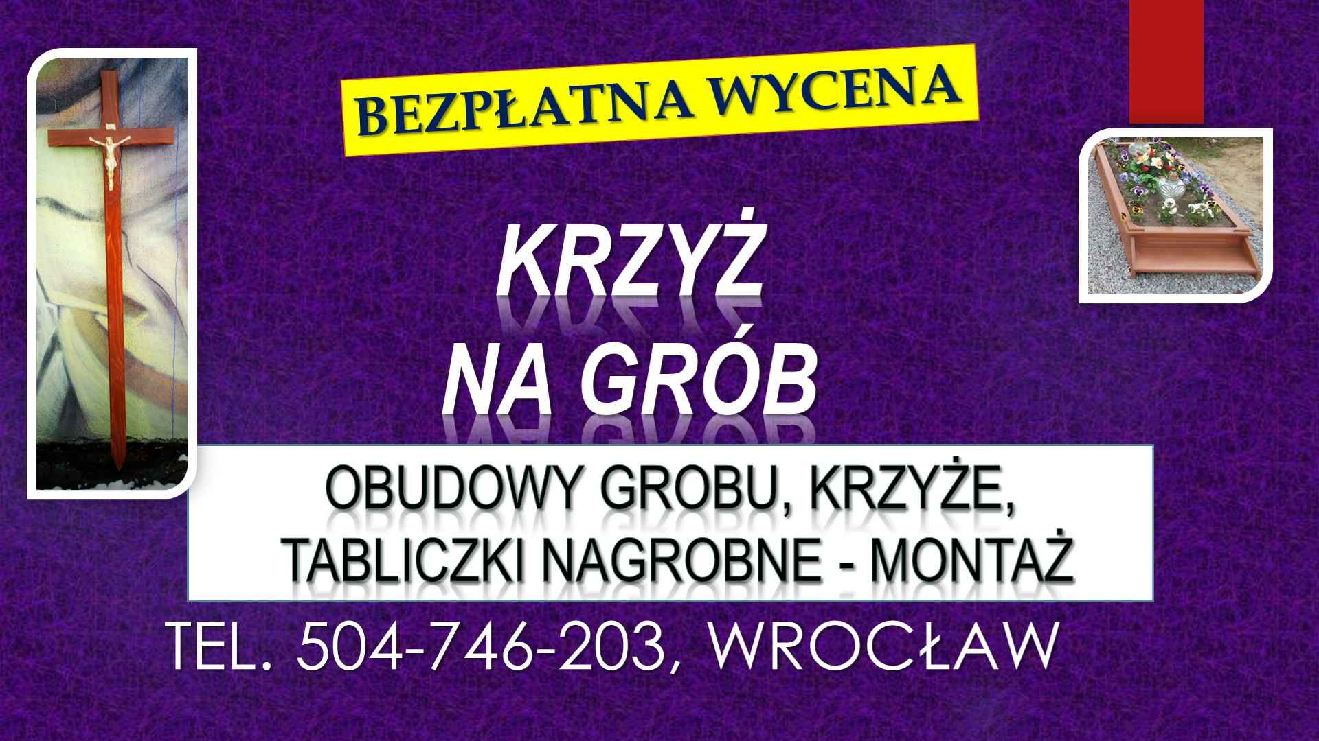 Krzyże nagrobne, cena. T. 504746203. Cmentarz, Wrocław, krzyż na grób. Psie Pole - zdjęcie 9