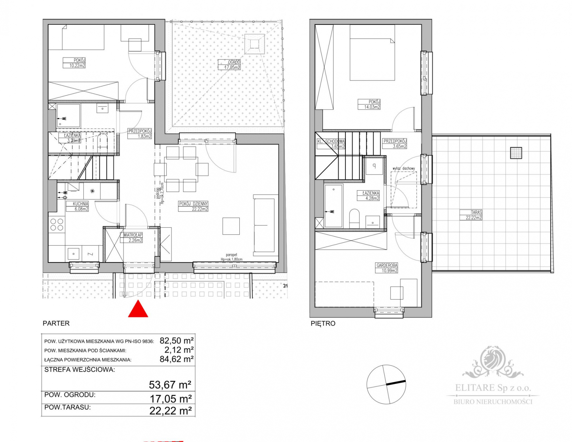 Mieszkanie Atrialne 82,50m2+ogr.17,05m2+ taras22,22m2+mp/ Jagodno Wrocław - zdjęcie 6