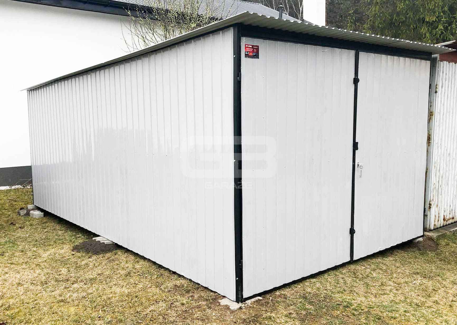 Garaż blaszany 3x5 Brama dwuskrzydłowa Biały  Dach spad w tył GB141 Niepołomice - zdjęcie 2
