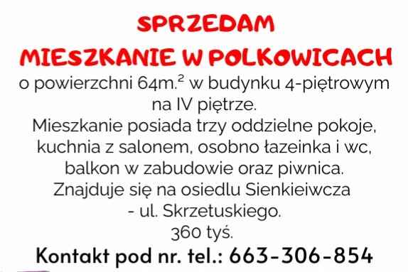 Sprzedam mieszkanie w Polkowicach Polkowice - zdjęcie 1