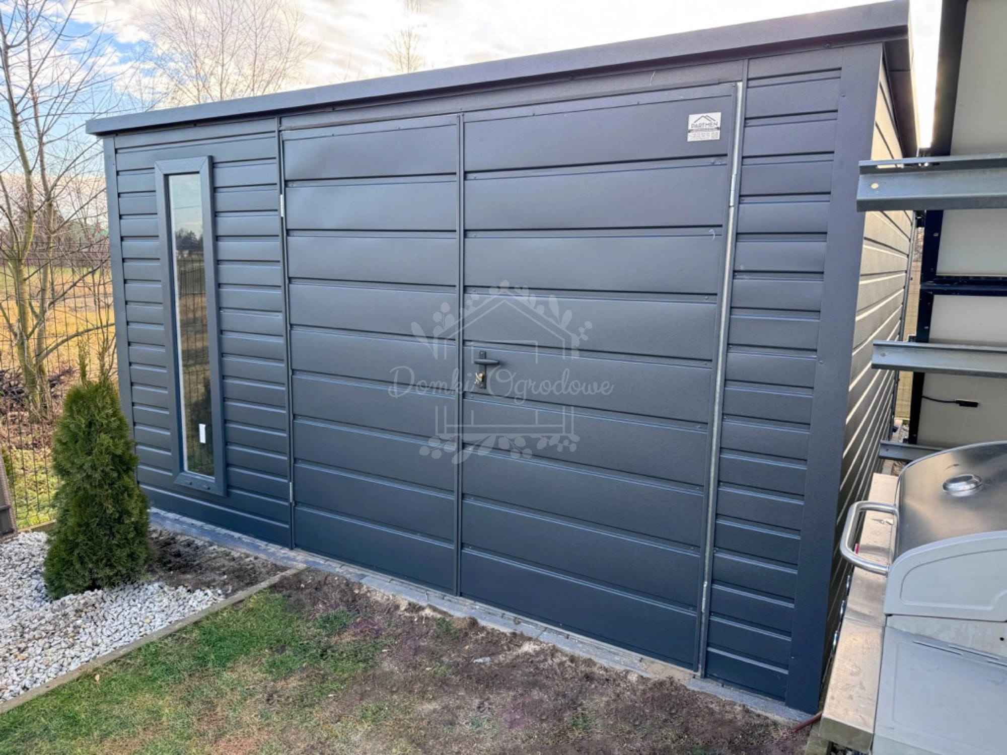 Schowek - domek ogrodowy 3,5x4m + wiata 0,5m  antracyt  ID1074 Braniewo - zdjęcie 3